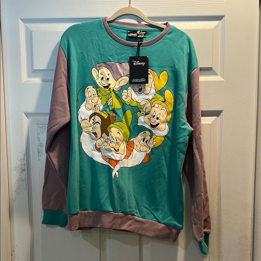 Nwt! Cakeworthy Disney 7 Dwarves 7D Oversized Crewneck Sweatshirt L Snow White